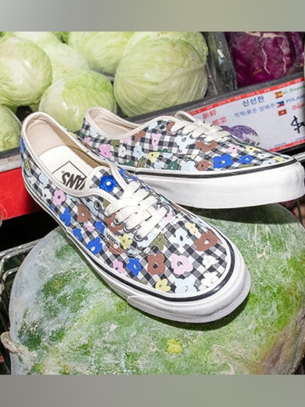 VANS X SANDY LIANG W7.5 Floral Check Plaid Sneakers - Multicolor - Picture 16 of 16